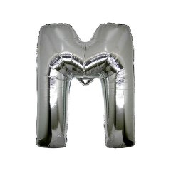 M- HARF 40 İNC GÜMÜŞ RENK BALON 100 CM