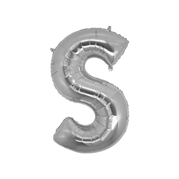 S- HARF 40 İNC GÜMÜŞ RENK BALON 100 CM
