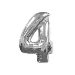 4- HARF 16 İNC GÜMÜŞ RENK BALON 36 CM