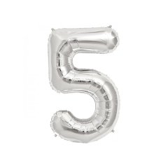 5- HARF 16 İNC GÜMÜŞ RENK BALON 36 CM